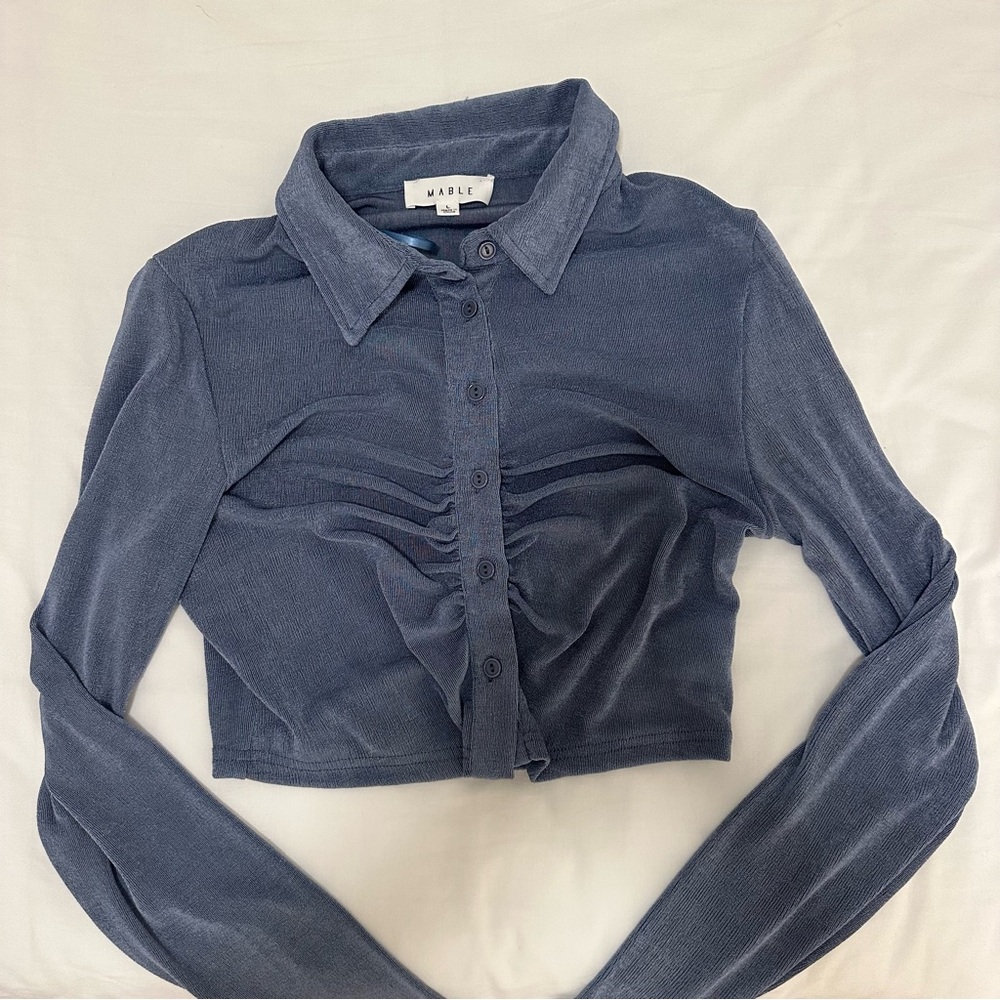 Blue button down long sleeve
